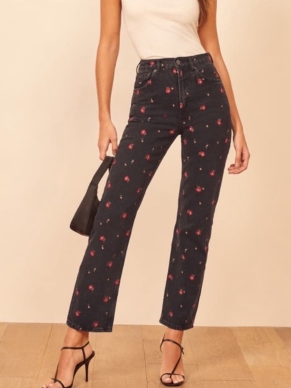 Reformation Rose Jean in Washed Black
